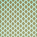 Square Machine Washable Trellis Turquoise Modern Area Rugs, wshcon2405turq
