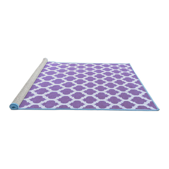 Sideview of Machine Washable Trellis Blue Modern Rug, wshcon2405blu