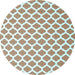 Round Machine Washable Trellis Light Blue Modern Rug, wshcon2405lblu