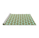 Sideview of Machine Washable Trellis Turquoise Modern Area Rugs, wshcon2405turq