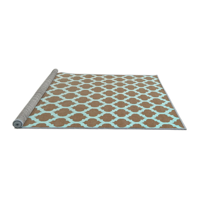 Sideview of Machine Washable Trellis Light Blue Modern Rug, wshcon2405lblu