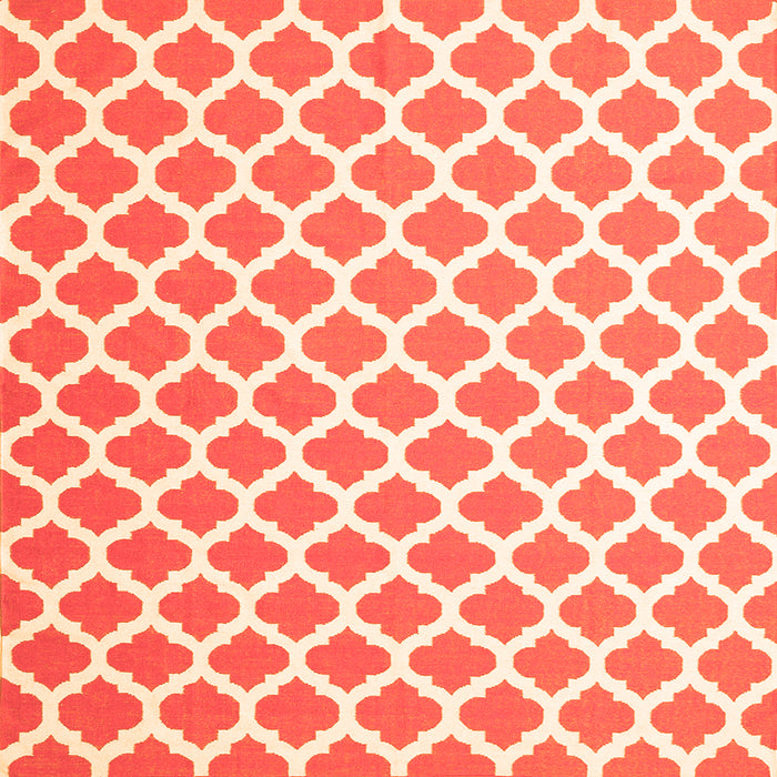 Round Machine Washable Trellis Orange Modern Area Rugs, wshcon2405org