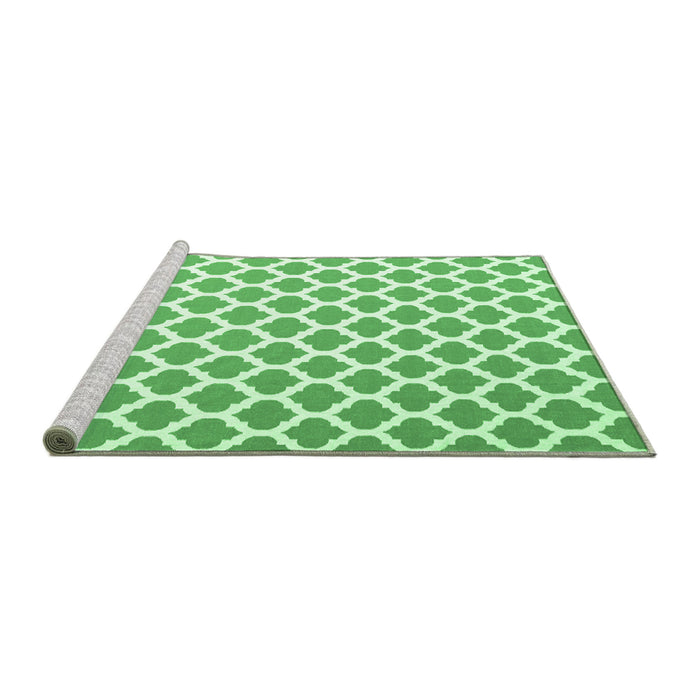 Sideview of Machine Washable Trellis Emerald Green Modern Area Rugs, wshcon2405emgrn