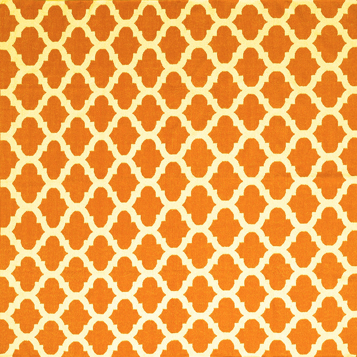 Square Machine Washable Trellis Yellow Modern Rug, wshcon2405yw