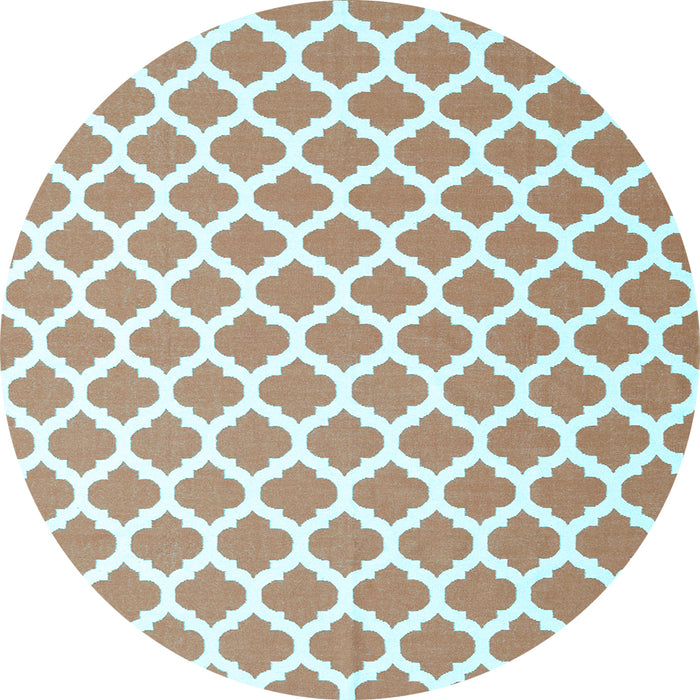 Round Trellis Light Blue Modern Rug, con2405lblu