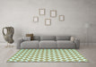Machine Washable Trellis Turquoise Modern Area Rugs in a Living Room,, wshcon2405turq