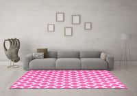 Machine Washable Trellis Pink Modern Rug, wshcon2405pnk