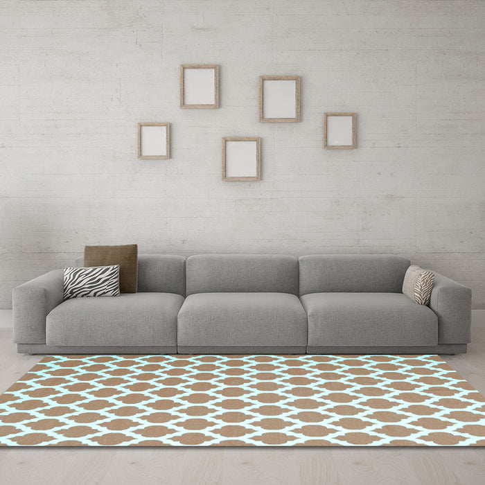 Machine Washable Trellis Light Blue Modern Rug in a Living Room, wshcon2405lblu