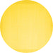 Round Machine Washable Solid Yellow Modern Rug, wshcon2406yw