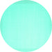 Round Solid Turquoise Modern Rug, con2406turq