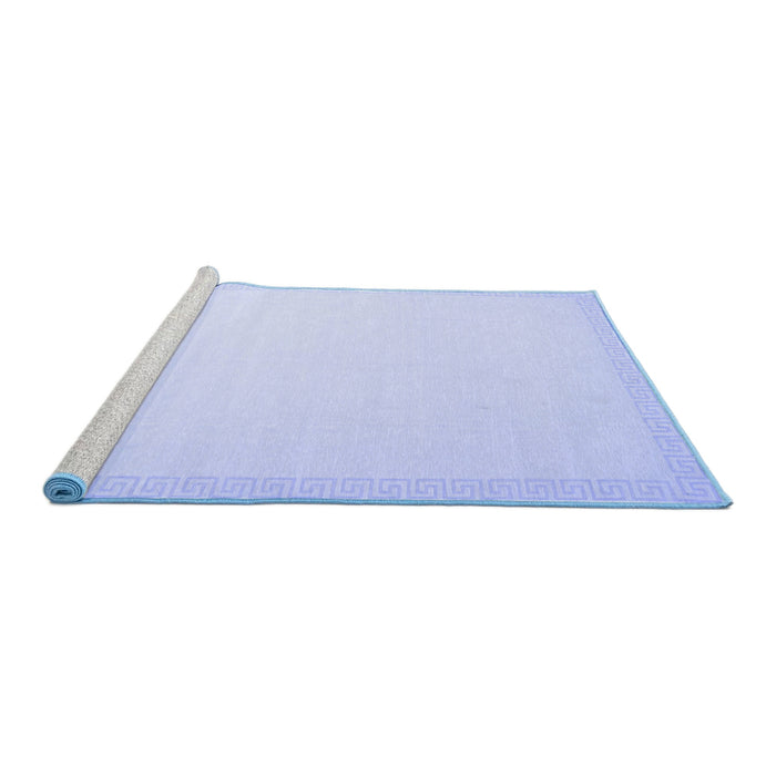 Sideview of Machine Washable Solid Blue Modern Rug, wshcon2406blu