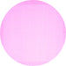 Round Solid Pink Modern Rug, con2406pnk