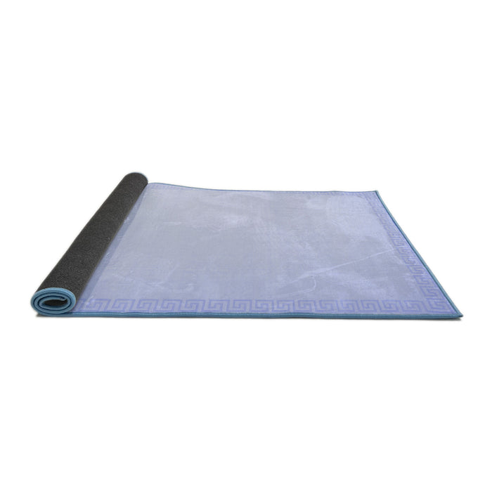 Sideview of Solid Blue Modern Rug, con2406blu