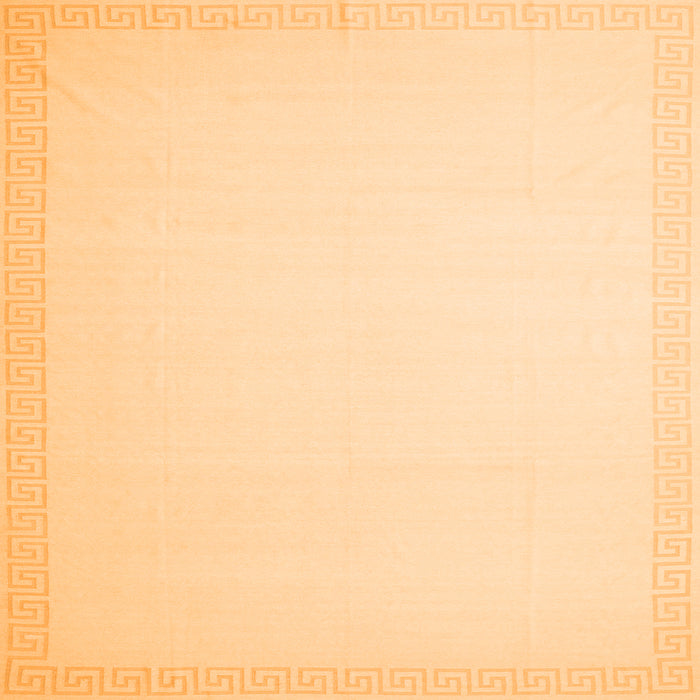Round Machine Washable Solid Orange Modern Area Rugs, wshcon2406org