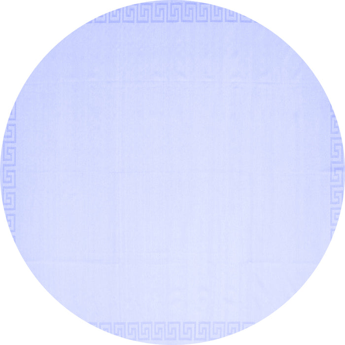 Round Machine Washable Solid Blue Modern Rug, wshcon2406blu