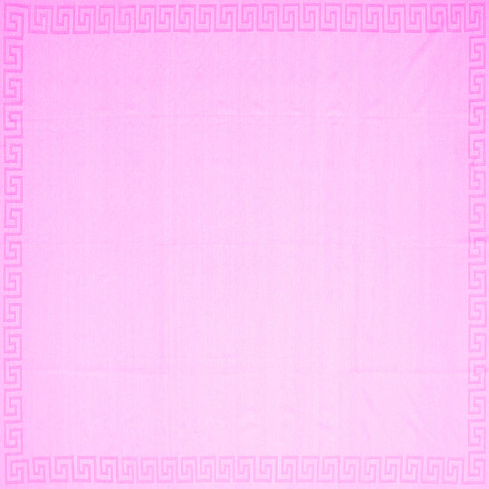 Square Machine Washable Solid Pink Modern Rug, wshcon2406pnk