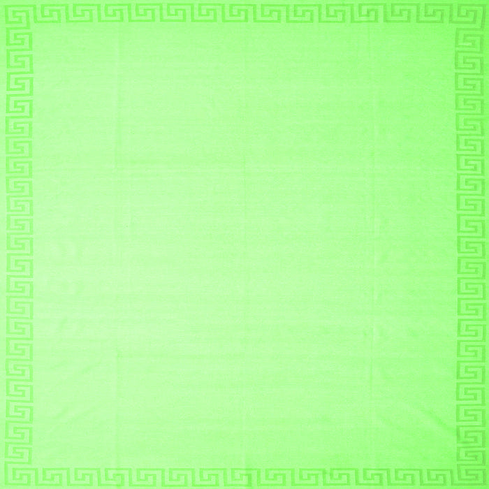 Round Machine Washable Solid Green Modern Area Rugs, wshcon2406grn