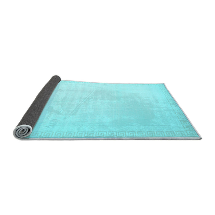 Sideview of Solid Light Blue Modern Rug, con2406lblu