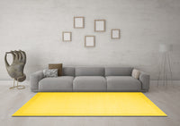 Machine Washable Solid Yellow Modern Rug, wshcon2406yw