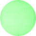 Round Machine Washable Solid Emerald Green Modern Area Rugs, wshcon2406emgrn