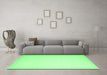 Machine Washable Solid Emerald Green Modern Area Rugs in a Living Room,, wshcon2406emgrn