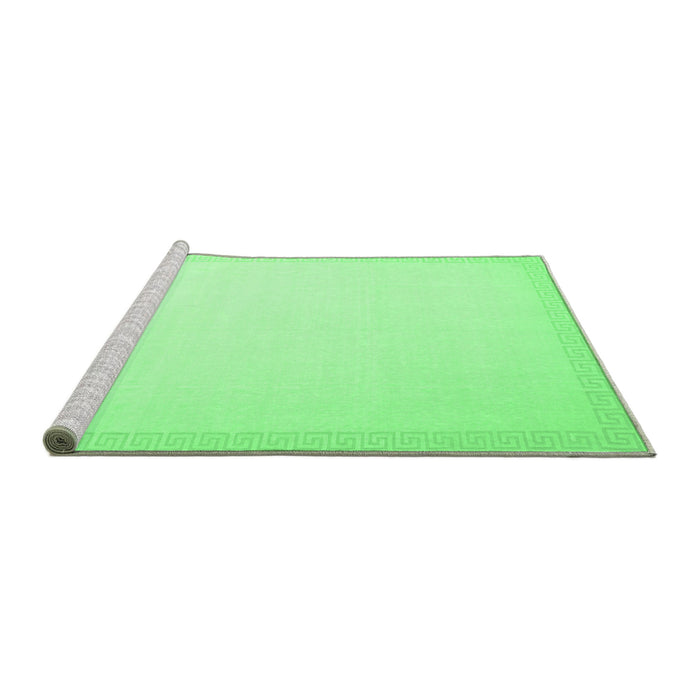 Sideview of Machine Washable Solid Emerald Green Modern Area Rugs, wshcon2406emgrn