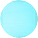 Round Solid Light Blue Modern Rug, con2406lblu