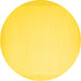 Round Solid Yellow Modern Rug, con2407yw