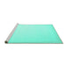 Sideview of Machine Washable Solid Turquoise Modern Area Rugs, wshcon2407turq