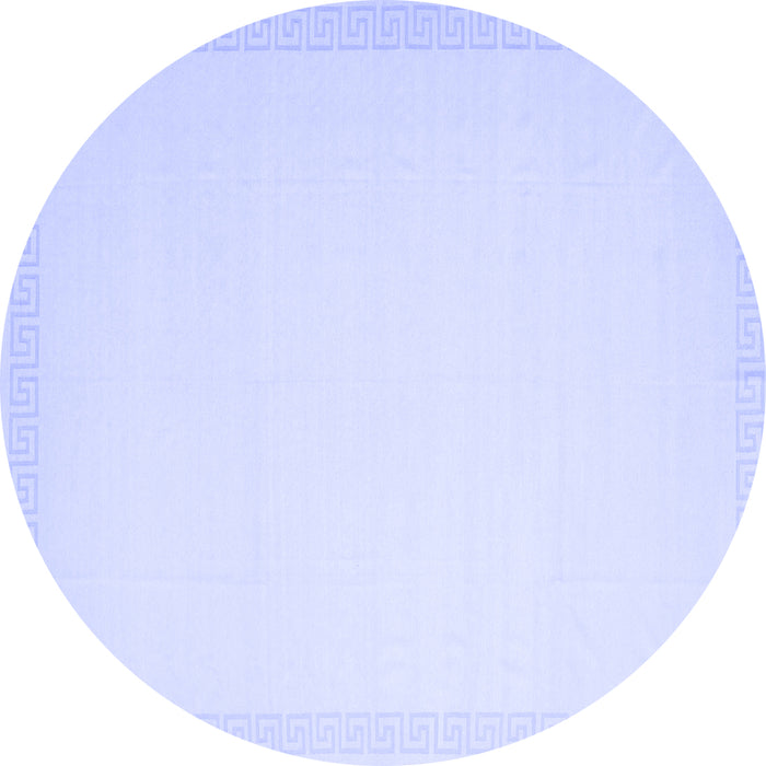 Round Machine Washable Solid Blue Modern Rug, wshcon2407blu