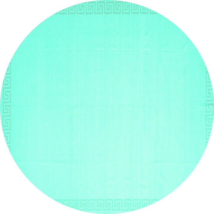 Round Solid Turquoise Modern Rug, con2407turq