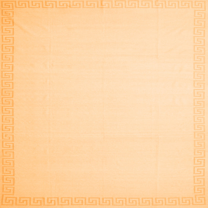 Round Machine Washable Solid Orange Modern Area Rugs, wshcon2407org