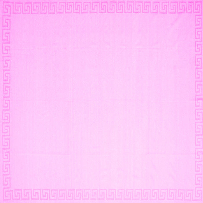 Square Solid Pink Modern Rug, con2407pnk