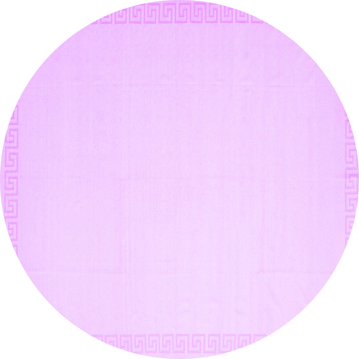Round Machine Washable Solid Purple Modern Area Rugs, wshcon2407pur