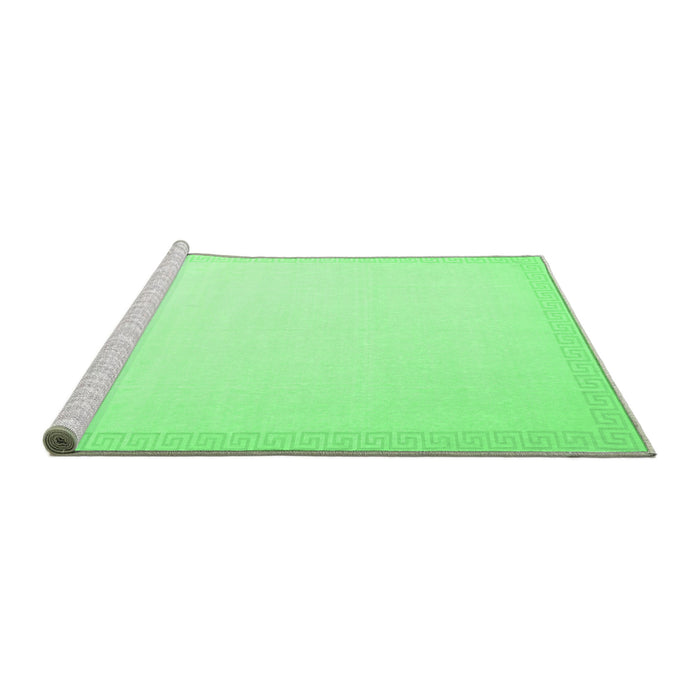 Sideview of Machine Washable Solid Emerald Green Modern Area Rugs, wshcon2407emgrn