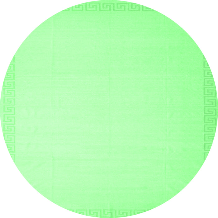 Round Machine Washable Solid Emerald Green Modern Area Rugs, wshcon2407emgrn