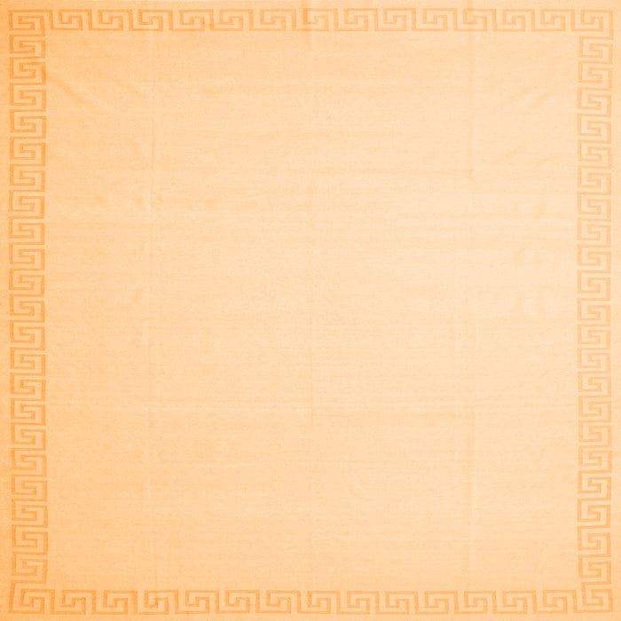 Round Machine Washable Solid Orange Modern Area Rugs, wshcon2408org