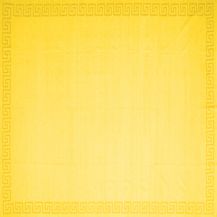 Square Solid Yellow Modern Rug, con2408yw