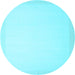 Round Solid Light Blue Modern Rug, con2408lblu