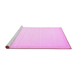 Sideview of Machine Washable Solid Pink Modern Rug, wshcon2408pnk