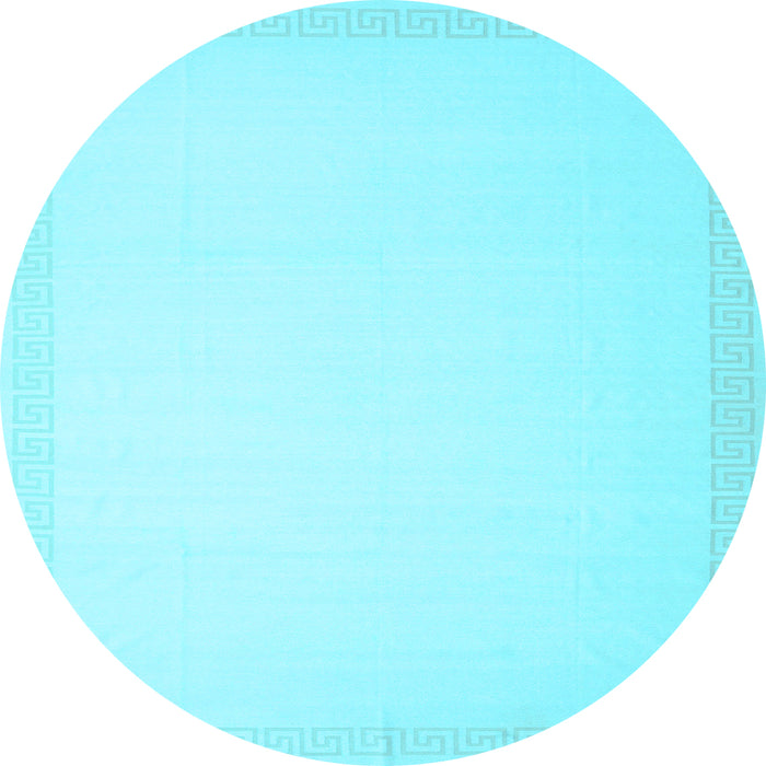 Round Machine Washable Solid Light Blue Modern Rug, wshcon2408lblu