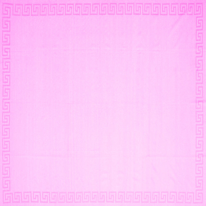 Square Machine Washable Solid Pink Modern Rug, wshcon2408pnk