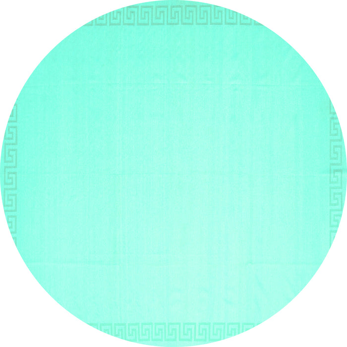 Round Solid Turquoise Modern Rug, con2408turq