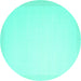 Round Solid Turquoise Modern Rug, con2408turq