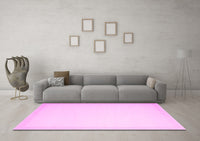 Machine Washable Solid Pink Modern Rug, wshcon2408pnk