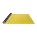 Sideview of Solid Yellow Modern Rug, con2409yw