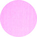 Round Solid Pink Modern Rug, con2409pnk