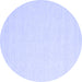 Round Solid Blue Modern Rug, con2409blu