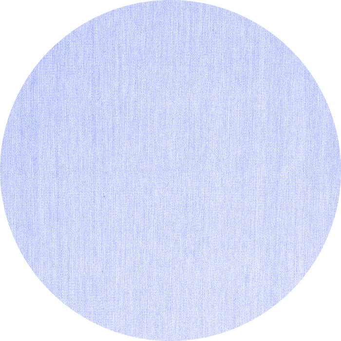 Round Machine Washable Solid Blue Modern Rug, wshcon2409blu