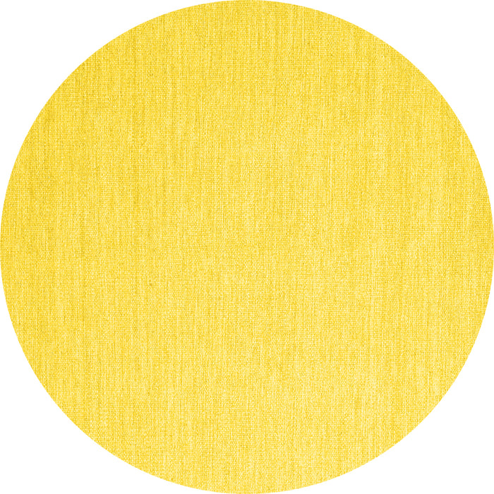 Round Solid Yellow Modern Rug, con2409yw